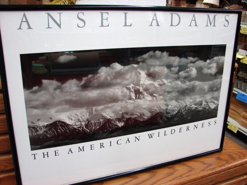 Vintage Framed Ansel Adams Mount McKinley Range American Wilderness, Moose-R-Us.Com Antiques Collectibles Log Cabin Decor