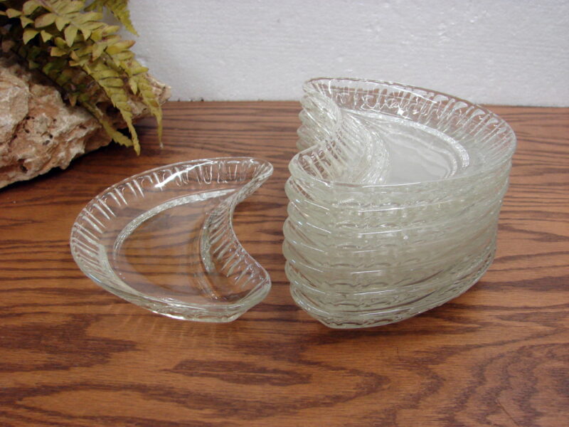 Set/8 Vintage Regency Fostoria Colony Crescent Moon Side Plates Clear, Moose-R-Us.Com Antiques Collectibles Log Cabin Decor