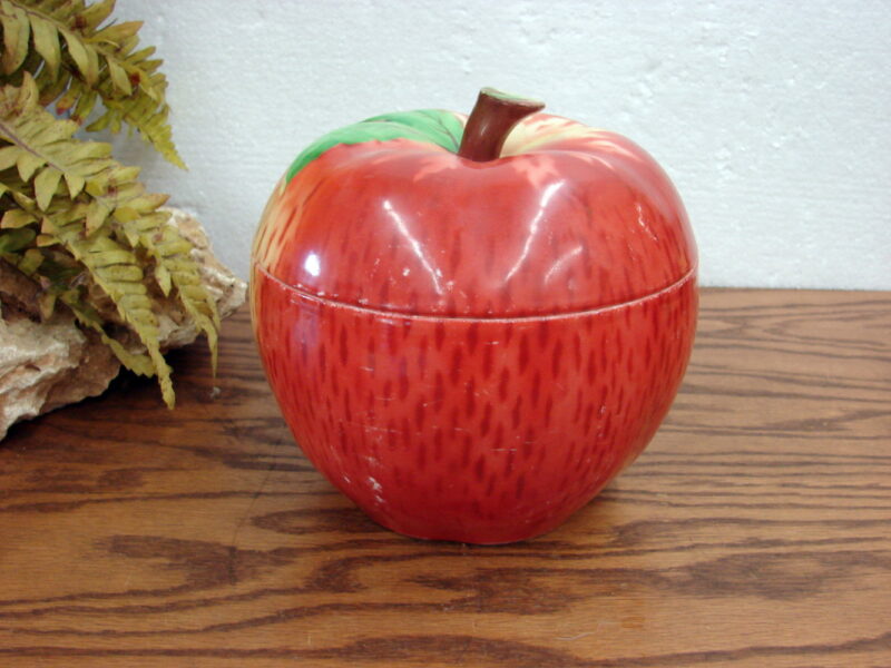 Vintage Czechoslovakia Porcelain China Apple Large Small Lidded Jars Set, Moose-R-Us.Com Antiques Collectibles Log Cabin Decor