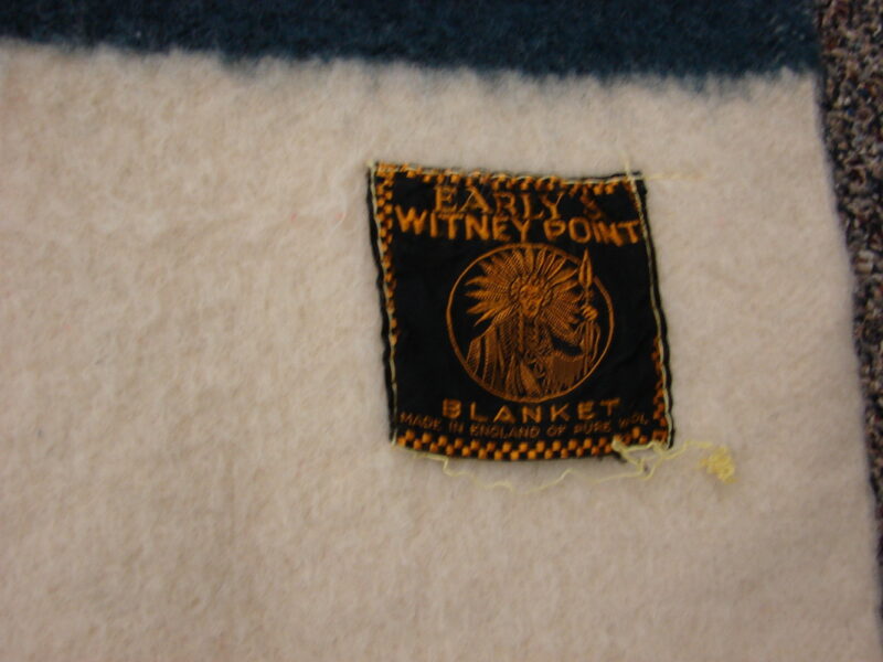 Vintage Classic Hudson Bay Stripe Early&#8217;s Whitney England 4 Point Stripe Wool Blanket, Moose-R-Us.Com Antiques Collectibles Log Cabin Decor