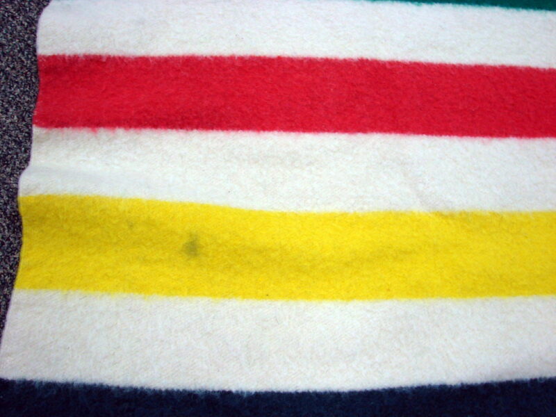 Vintage Classic Hudson Bay Stripe Early&#8217;s Whitney England 4 Point Stripe Wool Blanket, Moose-R-Us.Com Antiques Collectibles Log Cabin Decor