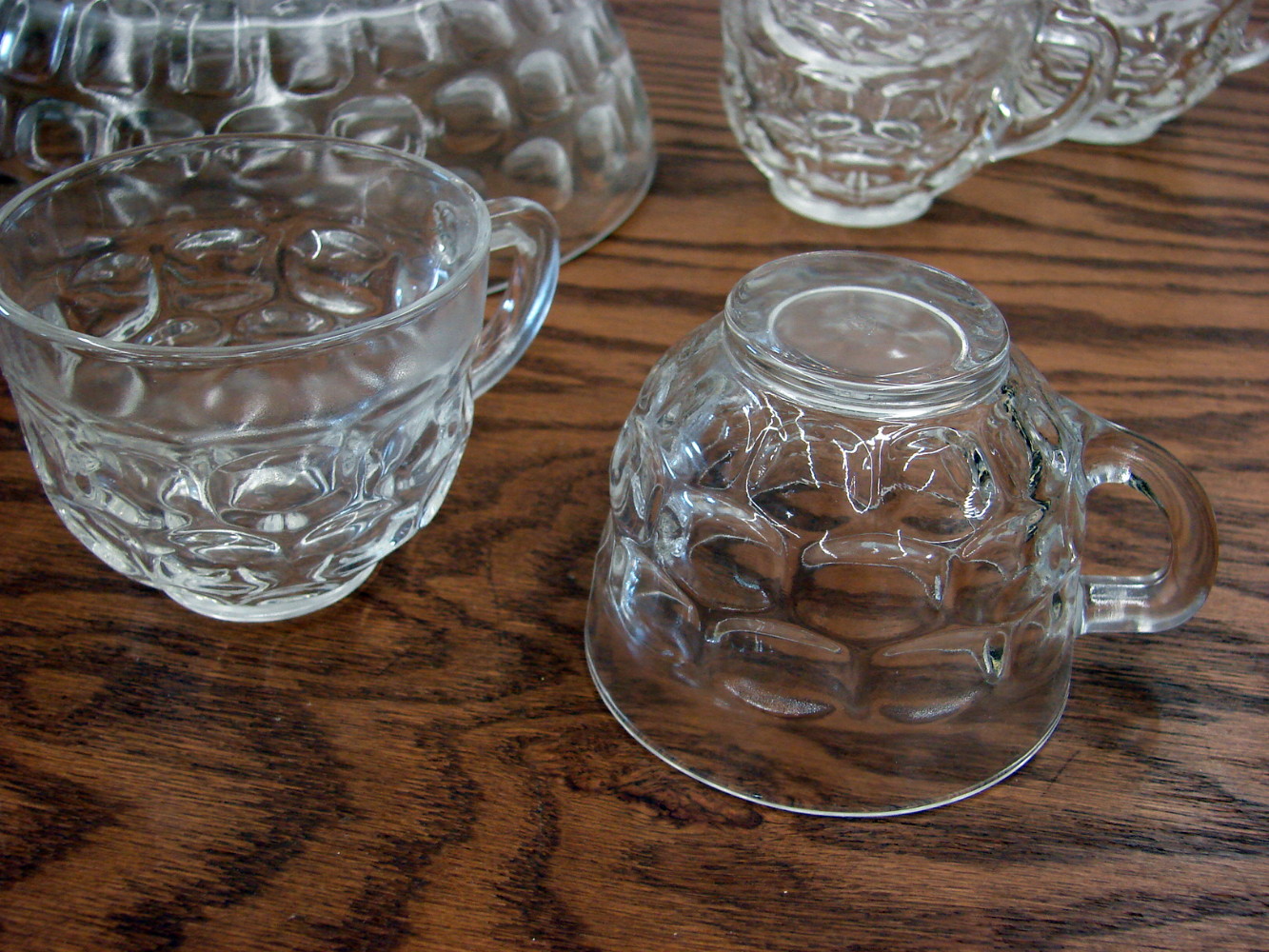 Vintage Federal Glass Yorktown Thumbprint Jubilee 26 pc Punch Bowl Set - Image 3