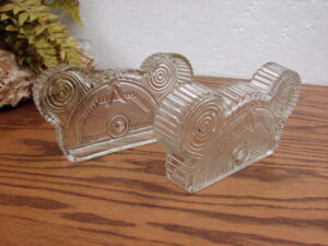 Vintage Victorian Art Deco Fluorescent Light Fixture End Caps Set/2