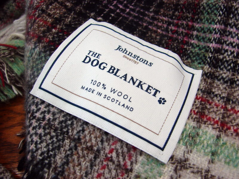 Johnston&#8217;s Scotland 100% Wool The Dog Blanket Throw Mint Green Black Red, Moose-R-Us.Com Antiques Collectibles Log Cabin Decor