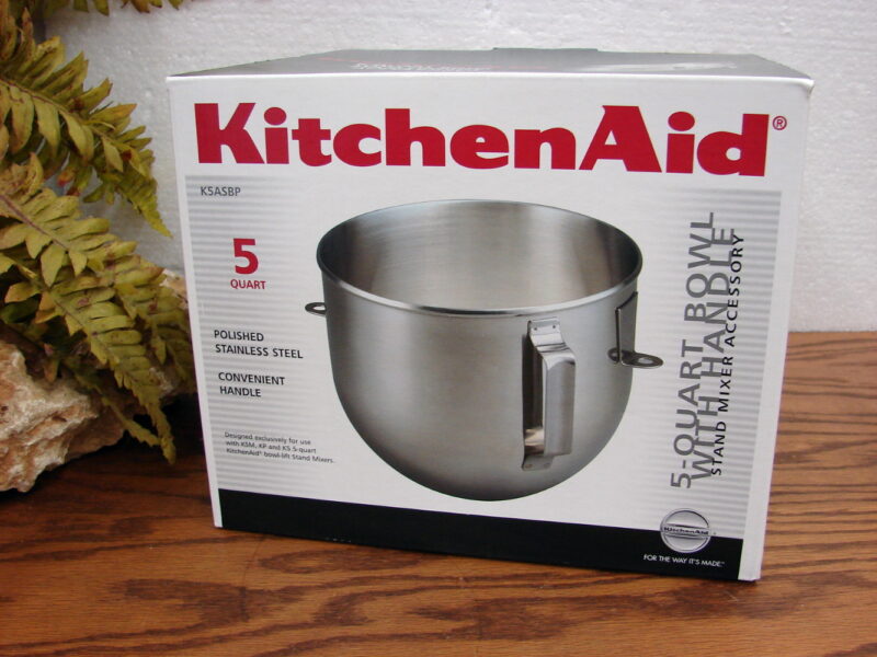 Brand New KitchenAid 5 Quart Polished Stainless Steel Bowl K5ASBP Fits KSM KP K5, Moose-R-Us.Com Antiques Collectibles Log Cabin Decor