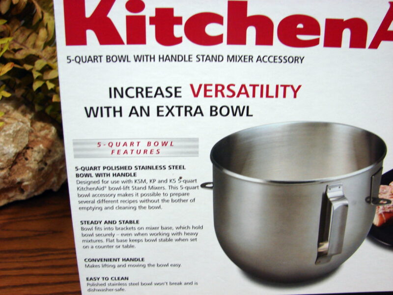 Brand New KitchenAid 5 Quart Polished Stainless Steel Bowl K5ASBP Fits KSM KP K5, Moose-R-Us.Com Antiques Collectibles Log Cabin Decor