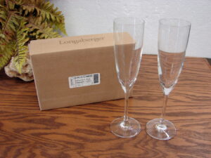 Set/2 Longaberger German Crystal Collectors Club Champagne Flute NIB