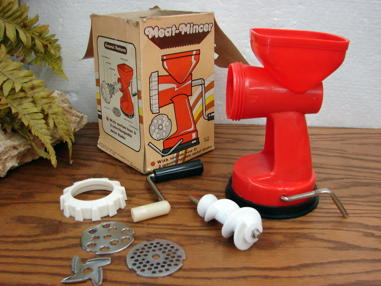 Vintage MCM British Hong Kong Meat Mincer in Original Box Complete