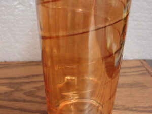 Vintage Iridescent Marigold Peach Luster Carnival Tumbler Glass Swirl Spiral or Swoosh