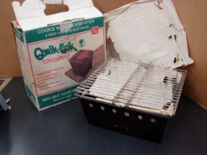 Vintage Qwik-Cook Grill Alternative Fuel Cooker Burns Newspaper