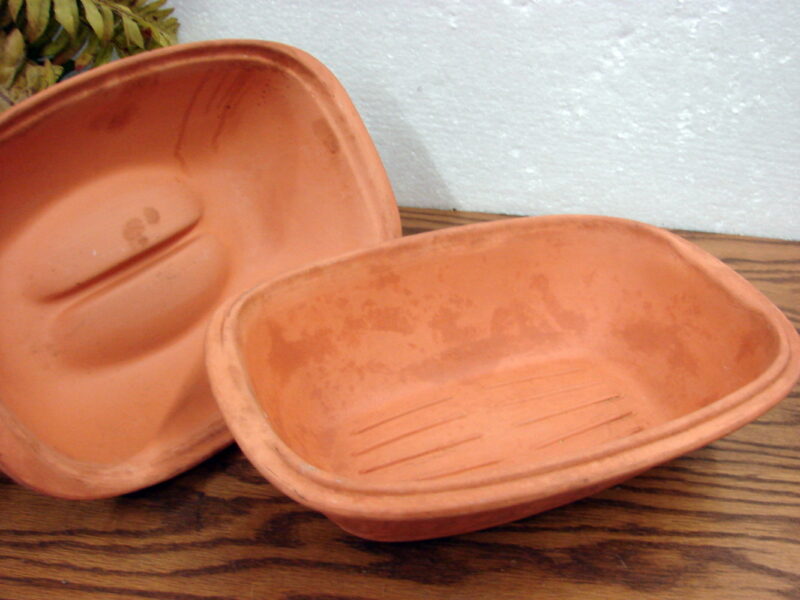 Vintage Romertopf Terra Cotta Clay Roaster Baker #109 West Germany, Moose-R-Us.Com Antiques Collectibles Log Cabin Decor