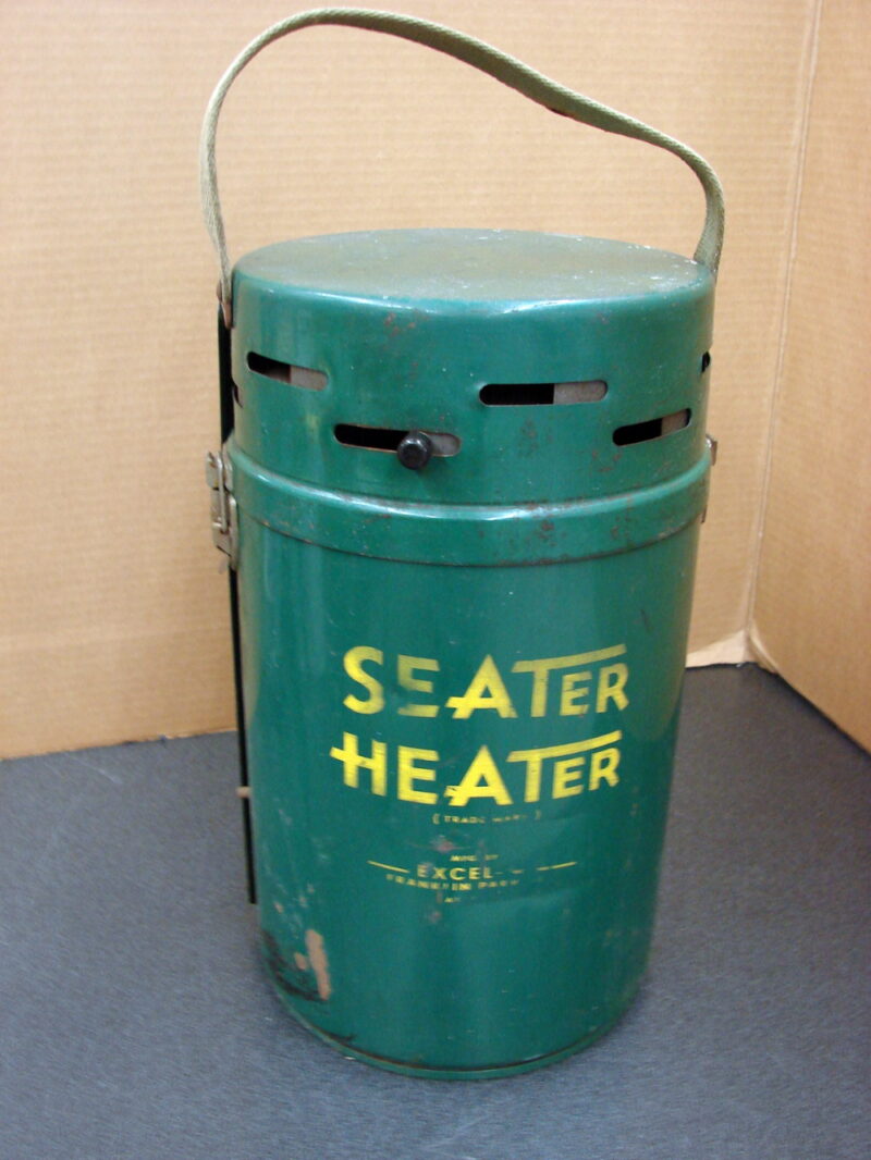 Vintage Seater Heater Hunting Ice Fishing Heating Stove Seat by Excel Co Complete, Moose-R-Us.Com Antiques Collectibles Log Cabin Decor