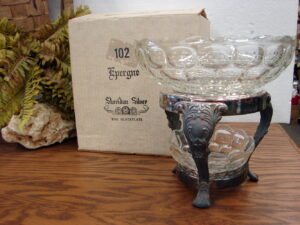 Two Vintage Federal Glass Company Hospitality Snack Set 8 Cups 8 Plates, Moose-R-Us.Com Antiques Collectibles Log Cabin Decor