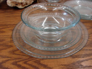 Anchor Hocking Savannah Clear Glass Pitcher Embossed Rose Flower, Moose-R-Us.Com Antiques Collectibles Log Cabin Decor