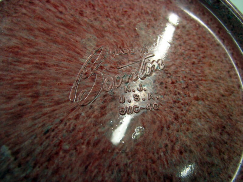 Vintage Boonton Ware Raspberry Confetti Splatter Thumbprint 511C 4 Qt, Moose-R-Us.Com Antiques Collectibles Log Cabin Decor