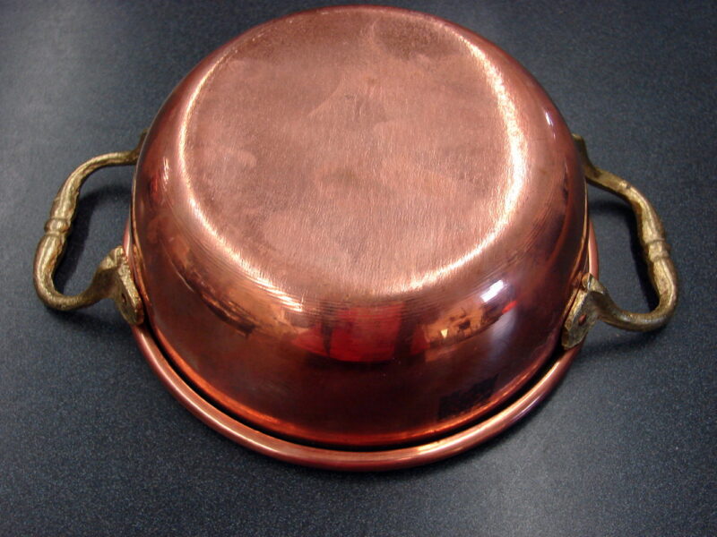 Vintage Solid Copper Candy Kettle Bowl w/ Brass Handles 7&#8243;, Moose-R-Us.Com Antiques Collectibles Log Cabin Decor