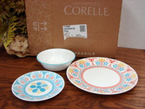 Vintage Corning Ware Corelle USA Forever Yours Pink Hearts Dinnerware Kitchen Accessories, Moose-R-Us.Com Antiques Collectibles Log Cabin Decor