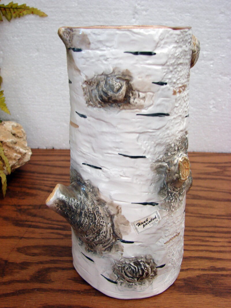Vintage Retired Dept 56 Birch Bark Tree Trunk Vase, Moose-R-Us.Com Antiques Collectibles Log Cabin Decor