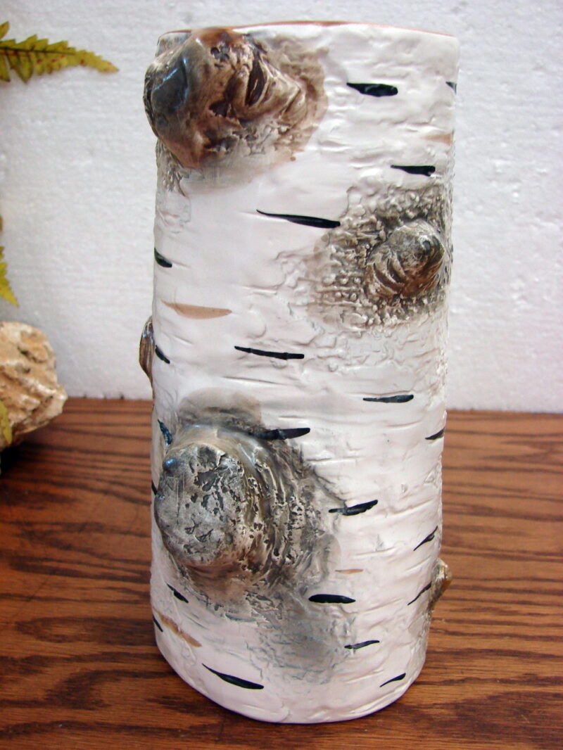 Vintage Retired Dept 56 Birch Bark Tree Trunk Vase, Moose-R-Us.Com Antiques Collectibles Log Cabin Decor