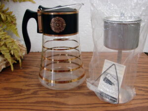 Vintage MCM David Douglas Gold Flameware Coffee Percolator Complete Like New