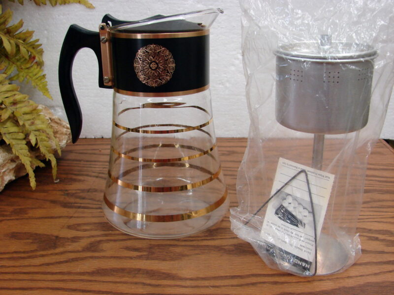 Vintage MCM David Douglas Gold Flameware Coffee Percolator Complete Like New, Moose-R-Us.Com Antiques Collectibles Log Cabin Decor