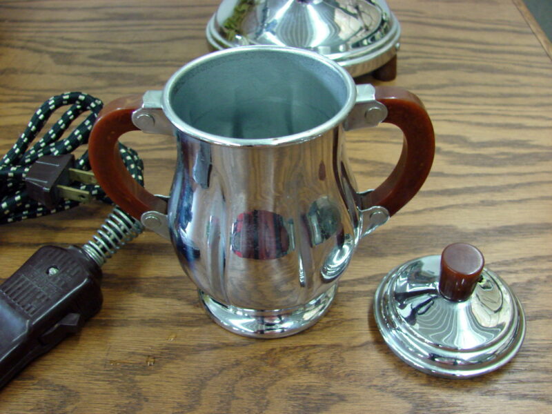 Vintage Art Deco Chrome Bakelite Coffee Percolator Server Sugar Farber Bros, Moose-R-Us.Com Antiques Collectibles Log Cabin Decor