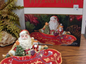 Retired Fitz & Floyd Royal Holiday Santa Server New in Box