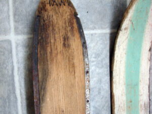 Vintage Gregg Mfg Hickory Wood Snow Skis WWII 10th Mountain Division 1943 Poles Bindings, Moose-R-Us.Com Antiques Collectibles Log Cabin Decor
