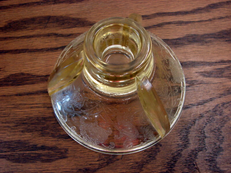 One Vintage Hazel Atlas Yellow Depression Glass Florentine Candlestick Holder, Moose-R-Us.Com Antiques Collectibles Log Cabin Decor