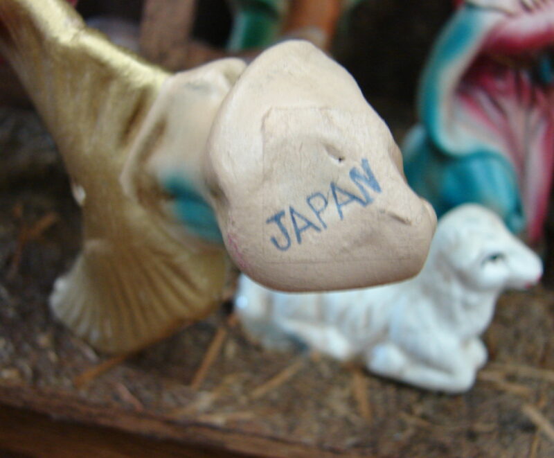 Vintage Japan 4-5&#8243; Nativity Set Wood Creche 12 Figures Hand Painted as is, Moose-R-Us.Com Antiques Collectibles Log Cabin Decor