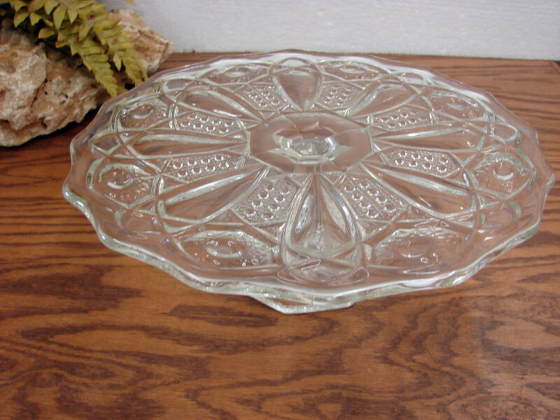 Vintage Gorgeous LE Smith Glass Quintec Pedestal Cake Stand Display, Moose-R-Us.Com Antiques Collectibles Log Cabin Decor