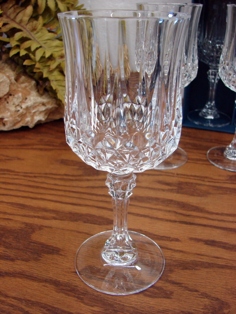 Vintage cristal d&#8217;arques Set/8 Longchamp 22.5 cl 7 1/2&#8243; oz Wine Glasses Boxed, Moose-R-Us.Com Antiques Collectibles Log Cabin Decor