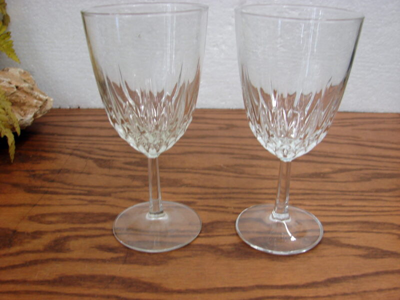 Set/2 Luminarc Cristal D&#8217;Arques-Durand Diamant Wine Glasses 6 5/8&#8243; USA, Moose-R-Us.Com Antiques Collectibles Log Cabin Decor
