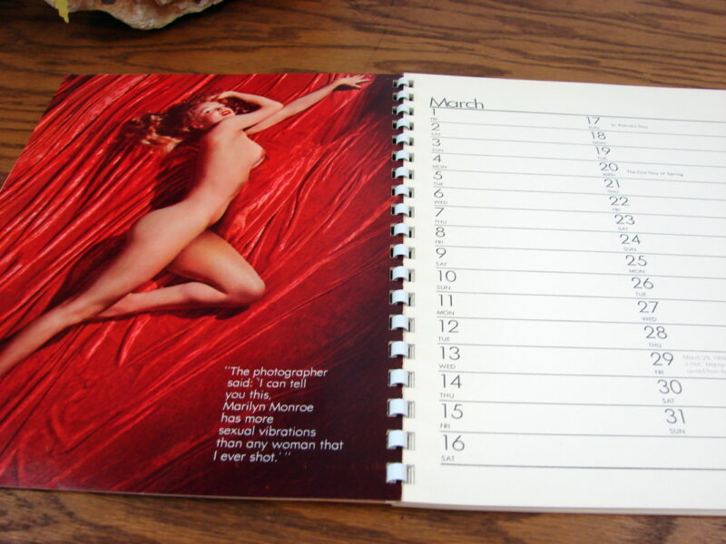 Vintage 1974 Calendar Date Book Featuring Marilyn Monroe Pictures, Moose-R-Us.Com Antiques Collectibles Log Cabin Decor