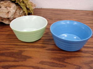 Set/2 Deep Cereal Bowls 5" Vintage Hazel Atlas Moderntone 1940’s Collection