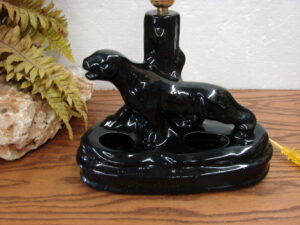 Retro Vintage MCM Black Panther Tree Lamp Planter Tested Working Original