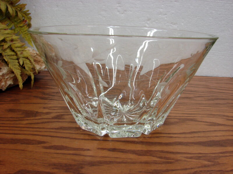 Vintage Princess House Etched Lead Crystal Flared Centerpiece Bowl 10 x 5"
