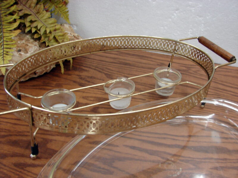 Vintage Clear Oval PYREX 3 Qt Open Roaster #1233 w/ Warming Tray Base - Image 3