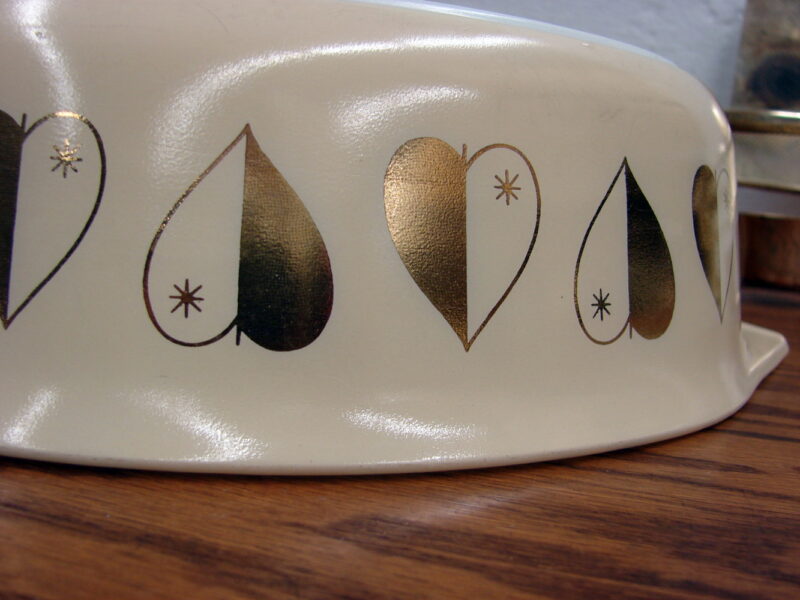Vintage PYREX Golden Hearts 024 w/ Lid and Candle Warmer Promotional, Moose-R-Us.Com Antiques Collectibles Log Cabin Decor