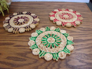 Cotton Quilted Breakfast in Bed Pot Holder Set, Moose-R-Us.Com Antiques Collectibles Log Cabin Decor