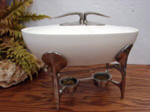 Vintage Red Wing Stoneware Yellow Ware Saffron 12&#8243; Blue Band Bowl, Moose-R-Us.Com Antiques Collectibles Log Cabin Decor