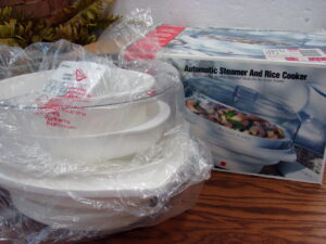Rival Automatic Steamer Rice Cooker Black Electric Steam Basket Rice Bowl Manual, Moose-R-Us.Com Antiques Collectibles Log Cabin Decor