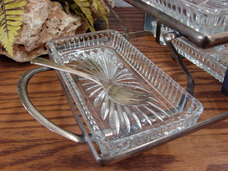 Vintage Leonard Silver Mfg Silverplated 3 Tier Server w/ Forks Original Box, Moose-R-Us.Com Antiques Collectibles Log Cabin Decor