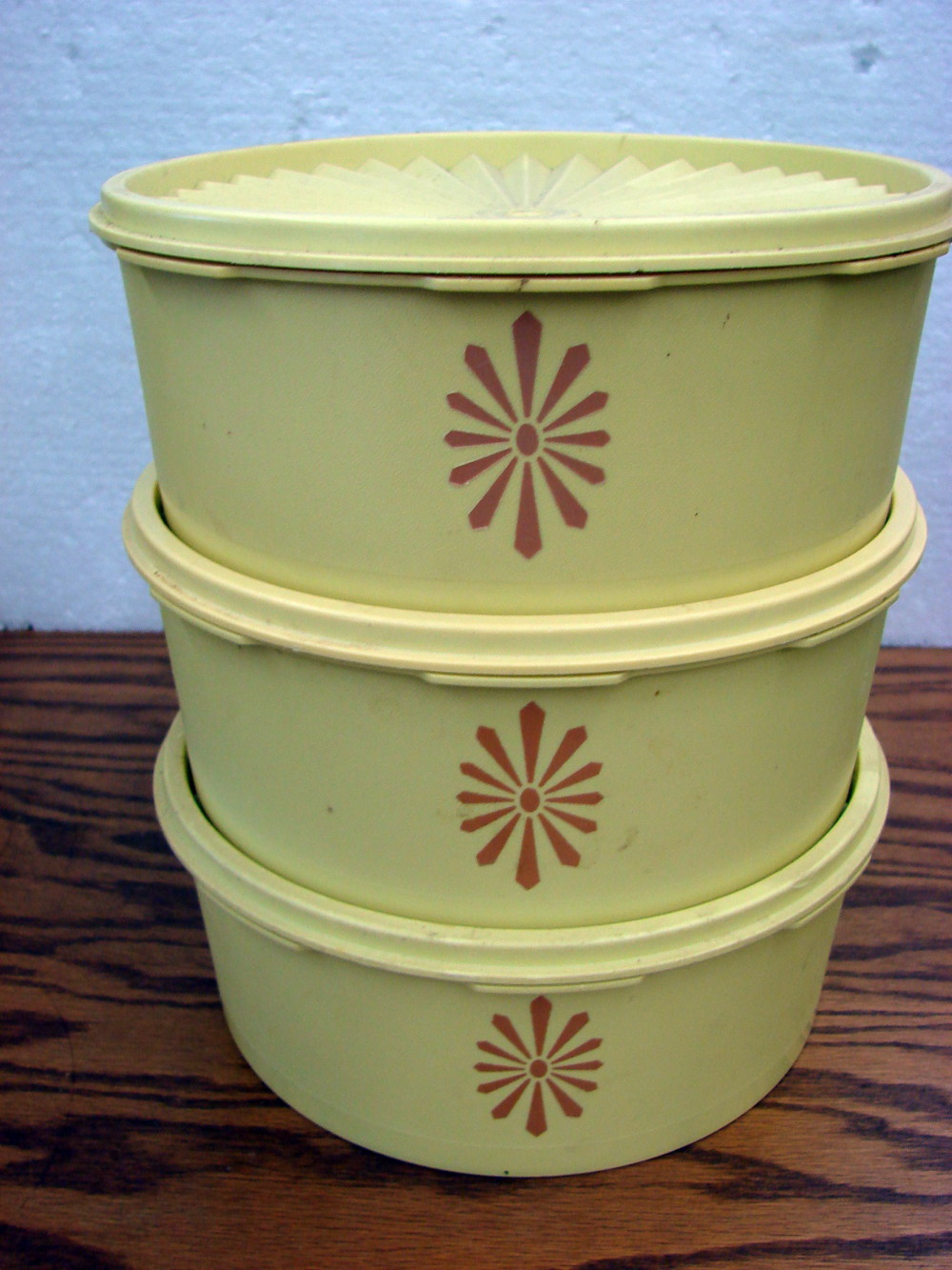 Set/3 Vintage Tupperware Servalier #1204 Gold Yellow Canisters