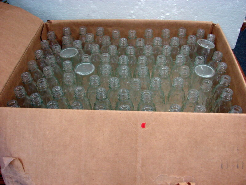 82 Vintage Anchor Hocking Clear Embossed Miniature Small 4&#8243; Bottles, Moose-R-Us.Com Antiques Collectibles Log Cabin Decor