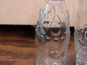 82 Vintage Anchor Hocking Clear Embossed Miniature Small 4" Bottles