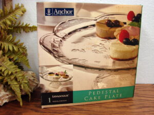 Brand New Anchor Hocking Savannah Clear Pedestal Cake Stand 12" Round