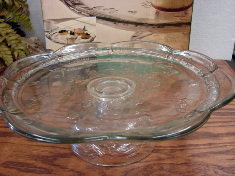Brand New Anchor Hocking Savannah Clear Pedestal Cake Stand 12&#8243; Round, Moose-R-Us.Com Antiques Collectibles Log Cabin Decor