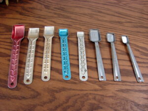 Vintage Tallscoops Anodized Colored Aluminum Measuring Spoons Lot