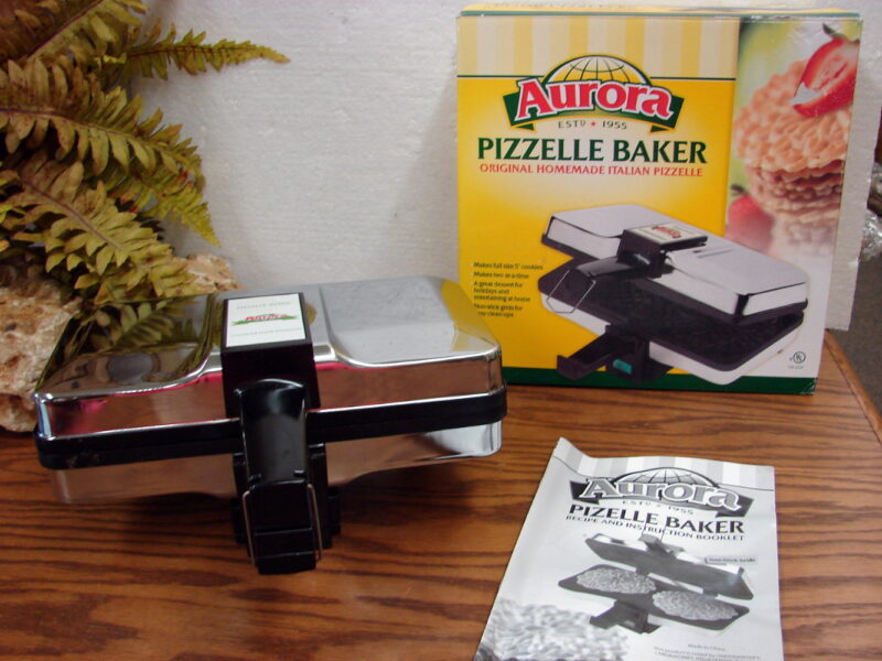 Brand New Aurora Non Stick Electric Pizzelle Baker Maker Chrome, Moose-R-Us.Com Antiques Collectibles Log Cabin Decor